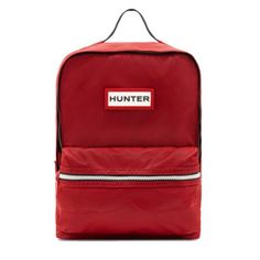 Hunter Original Nylon Kids Backpack Military Red Nwt Your Mini-Me Will Love Being Just Like The Grown-Ups With The Original Kids Backpack. The Water-Resistant Black Nylon Exterior Is Perfect For Adventurous Kids While The Square Design And Padded Straps Ensure Complete Comfort For Everyday Wear. As A Firm Member Of The Hunter Original Family, This Kids Backpack Features The Hunter Red, White, And Black Core Zip As Well As Mustache Detailing In A Nod To Their Iconic Original Tall Rain Boot Boot. Trendy Red Backpack For Outdoor, Red Backpack With Zipper Closure For Outdoor Activities, Sporty Red Nylon Bag, Red Nylon Student Bag, Red Nylon Functional Backpack, Casual Red Backpack With Zipper Pocket, Functional Red Nylon Backpack, Red Nylon Bag With Zipper Pocket, Outdoor Red Bags With Zipper Closure