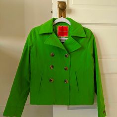 Isaac Mizrahi For Target Retro Lime Green Coat Size Small Never Worn Tan Peacoat, Pink Winter Coat, Green Peacoat, Pink Peacoat, Fur Dress, Houndstooth Coat, Duffle Coat, Raincoats For Women, Wool Peacoat