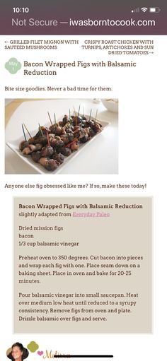 the recipe for bacon wrapped figs with balsamic is shown in this article