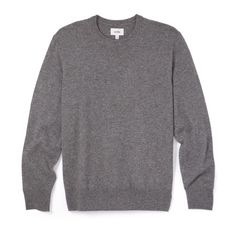 Wills Classic Cashmere Crewneck Sweater - Ash | Cashmere Sweaters | Huckberry Gray Cashmere Crew Neck Sweater, Classic Gray Sweater With Ribbed Cuffs, Classic Gray Cashmere Tops, Classic Gray Sweater For Everyday, Classic Gray Everyday Sweater, Crew Neck Cashmere Sweatshirt With Ribbed Cuffs, Classic Gray Sweater For Layering, Everyday Cashmere Sweater With Ribbed Cuffs, Classic Gray Crew Neck Sweater