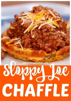 sloppy joe waffles with cheese on top