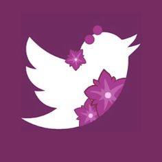 a purple and white bird with flowers on it