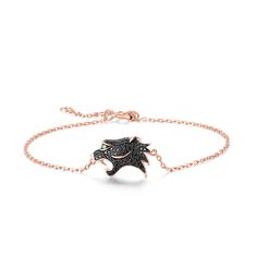 This 14k 585 Rose Gold Charm Bracelet features unique black diamond inlay and green garnet accent, bringing together a luxurious and unique bohemian style. The leopard head charm adds a touch of vintage flair to your look. Details Item Type: Fine Jewelry Bracelets Metal Type: 14k Rose Gold Size: 16.0*9.00mm Total Length: 16.0+3.0cm Main Stone: Black Diamond 73pcs Black Diamond: 0.24 ct. t.w. Shape: Round Side Stone: Green Garnet 1pcs Green Garnet: 0.01 ct. t.w. Shape: Round Elegant Rose Gold Jewelry With Black Diamonds, Fine Black Jewelry Bracelet, Luxury Black Spinel Jewelry As Gift, Luxury Black Spinel Jewelry Gift, Formal Rose Gold Jewelry With Black Diamonds, Rose Gold Black Diamond, Leopard Head, 14k Rose Gold Bracelet, Rose Gold Charms