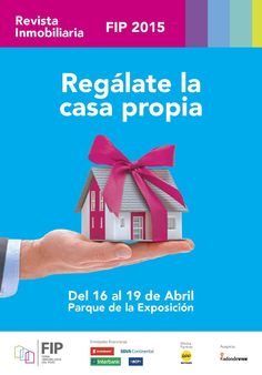 a hand holding a small house with a pink ribbon on it and the words regalate la casa propia