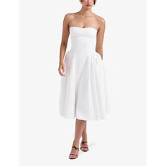 Find HOUSE OF CB Georgiana Slim-fit Strapless Stretch-cotton Midi Dress L on Editorialist. House of CB stretch-cotton dress98% cotton, 2% elastaneExposed zip fastening at backSlim fit, strapless design, ruched bodice, fitted waist, flared skirtDry cleanTrue to sizeModel is 5ft 8in and wears size XS (UK 6/8)Lightweight, slight-stretch Fitted Bandeau Midi Dress For Brunch, Chic Strapless Midi Dress For Daywear, Fitted Bandeau Midi Dress For Spring, White Cotton Strapless Sleeveless Dress, Fitted Bandeau Midi Dress In White, Fitted Bandeau White Midi Dress, White Bandeau Midi Dress For Spring, Bandeau Dresses For Daywear, Chic Bandeau Midi Dress