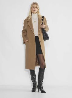 Aritzia Coat, Winter Styling, Great Coat, Wind Protection, Cocoon Coat, Long Wool Coat, Fall Denim, Single Breasted Coat, Thick Sweaters