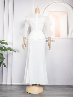 Material: Chiffon, 30-50% Polyester & Spandex. Features: Glitter, two-piece outfits, sheer mesh patchwork, half sleeves, beads, solid color, bodycon maxi skirt.Style: Casual, WeddingPackage Include:With A Belt Bodycon Maxi Skirt, Patchwork Skirt, Skirt Suit, Polyester Spandex, Two Piece Outfit, Red Yellow, Half Sleeves, Maxi Skirt, Two Piece