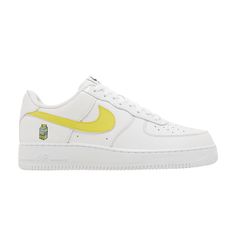 Find NIKE Lyrical Lemonade X Air Force 1 Low 'think Deep Don't Sink on Editorialist. The Lyrical Lemonade x Nike Air Force 1 Low ‘Think Deep Don’t Sink’ delivers a collaborative colorway developed in partnership with the Chicago-based multi-media company founded by Cole Bennett. The low-top carries a white tumbled leather upper with a bright yellow signature Swoosh. A woven Nike tag adorns the tongue, while the Lyrical Lemonade logo appears on the lateral heel and sockliner. A solid white rubber cupsole packs an encapsulated Air-sole unit in the heel for lightweight cushioning. Nike Custom Lace-up Sneakers For Light Sports, Nike Air Force 1 Casual Lace-up For Streetwear, High-top Sportswear Sneakers With Branded Insole, Custom Lace-up Sneakers With Air Cushioning For Streetwear, Nike Low-top Custom Sneakers With Air Cushioning, Nike Custom Low-top Sneakers With Air Cushioning, Nike Air Force 1 Sporty Streetwear With White Sole, White Nike Air Force 1 Casual Streetwear, Sporty Nike Air Force 1 Low-top With Gum Sole