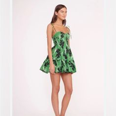 Questions? Leave A Comment Below! Staud Dresses For Spring Vacation, Flirty Green A-line Dress, Chic Staud Dress For Date Night, Staud Spring Party Dress, Green Fit And Flare Mini Dress For Summer, Staud Dresses For Vacation In Spring, Chic Staud Dress For Spring, Chic Staud Dresses For Vacation, Staud Summer Dresses For Day Out