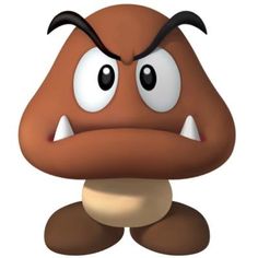 a cartoon character with big eyes and an angry look on his face