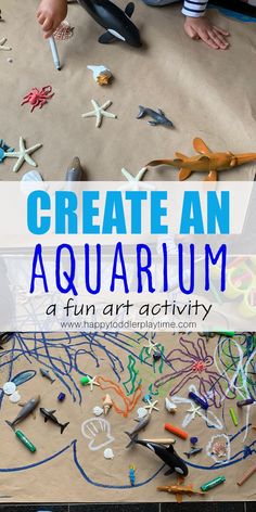 kids are playing with their art project create an aquarium in this fun and easy activity