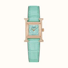 Hermes Watch, Tiffany Diamond, Mini Model, Hermes Jewelry, New Watch, Watches For Women, Rose Gold Case, Rose Gold Watch, Beautiful Watches