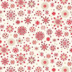 a white background with red and green snowflakes