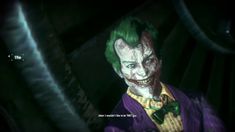 the joker in batman ark is looking at something