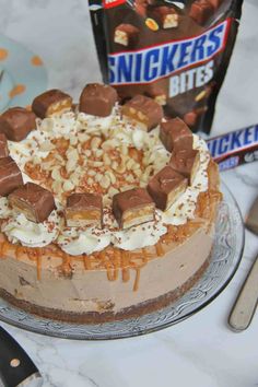 there is a cake with nuts on it