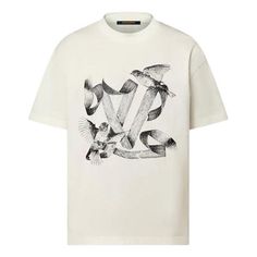 LOUIS VUITTON Graphic Cotton T-shirt 'White' 1ABXR6 Luxury Graphic Print Short Sleeve T-shirt, Luxury Monogram Print Short Sleeve T-shirt, Luxury Monogram Print Crew Neck T-shirt, Luxury White T-shirt With Letter Print, Luxury Short Sleeve T-shirt With Graphic Print, White Monogram Print Graphic Tee, Graphic Tee With Monogram Print And Short Sleeves, White Monogram Print Streetwear Top, White Monogram Print Top For Streetwear