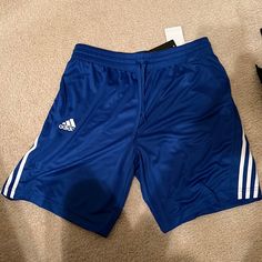 Nwt Adidas Blue 3 Stripe Shorts. Perfect Condition Just Never Wore. Size Large Spring Adidas Moisture-wicking Bottoms, Casual Adidas Blue Athletic Shorts, Casual Blue Adidas Athletic Shorts, Adidas Blue Athletic Shorts With Built-in Liner, Blue Sports Shorts With Three Stripes, Blue Athletic Shorts With Three Stripes For Sports, Casual Adidas Blue Shorts, Casual Blue Adidas Shorts, Adidas Blue Sports Bottoms