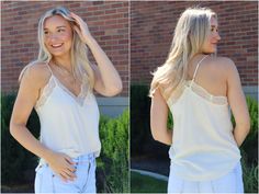 Last Ones... we are down to the final few of our Zara Cami Tank. Layering Style, Lace Trim Cami Top, Lace Trim Cami, Fresh Linen, Layered Fashion, Light Sweater, Tank Top Cami