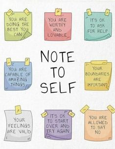 Positivity Notes, Counselling Tools, Cuadros Diy, Journal Inspiration Writing, Self Inspirational Quotes, Self Care Bullet Journal, Self Healing Quotes, Positive Self Talk, Note To Self Quotes