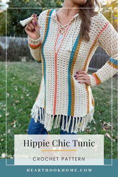 the hippie chic tunic crochet pattern is easy to make and perfect for beginners