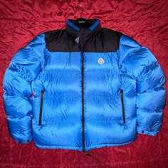 Moncler Blue Peupiler Down Puffer Coat Jacket Winter Rain Size 7 Xl/ Xxl This Is The Lowest Im Going Do Not Offer Anything Lower Designer Fitted Outerwear For Outdoor, Designer Fitted Outdoor Outerwear, Blue Nylon Winter Outerwear, Fitted Blue Outerwear For Outdoor, Luxury Long Sleeve Outdoor Outerwear, Luxury Blue Outerwear With Pockets, Blue Nylon Outerwear With Padded Collar, Luxury Blue Hooded Outerwear, Blue Puffer Jacket With Padded Collar