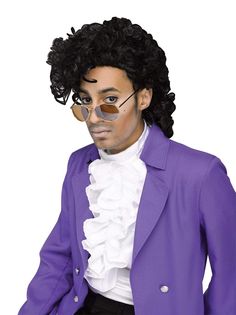 a man in a purple jacket and sunglasses