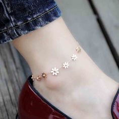 Jewelry Chain Types, Leg Bracelet, Daisy Flower Bracelet, قلادات متدلية, Jewelry Set Design