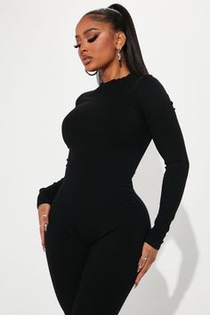 Available In Black And Heather Grey. Jumpsuit High Neck Long Sleeve Stacked Pant Ankle Split Stretch Compression Rib 88% Rayon 12% Spandex Imported | Claudia Snatched Jumpsuit in Black size XL by Fashion Nova Splits Stretches, Sweater Jumpsuit, Blowout Sale, High Neck Long Sleeve, Black Jumpsuit, Sweater Jacket, Heather Grey, Fashion Nova, Black Fashion