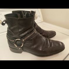 7.5 Leather Eldridge Harness Boots By John Varvatos! John Varvatos Boots, Harness Boots, John Varvatos, Leather Boots, Men's Shoes, Shoe Boots, Size 7, Man Shop, Boots