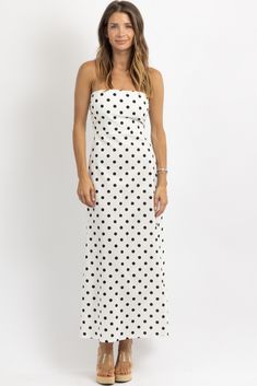 White Dress With Black Polka Dots, Poka Dot Dress, Dotted Dress, Prom 2023, Random Fashion, Contrast Dress, Clothes Aesthetic, Black Lace Tops, Senior Pics