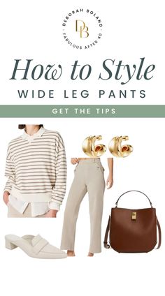 Elevate your fashion game with these tips on how to style wide leg pants! Discover chic denim wide leg pants and learn what to wear with them, especially if you're over 50. From classic tops to trendy accessories, find the perfect ensemble to rock your wide leg pants with confidence. Don't miss out on these fashion-forward ideas – click now to upgrade your wardrobe! Fitted Cream Wide Leg Pants For Spring, Chic Khaki Wide-leg Pants, Chic Fitted Beige Wide Leg Pants, Spring Beige Wide Leg Pants With Pull-on Style, Cream Wide-leg Jeans For Spring, How To Style Wide Leg Jeans, Denim Wide Leg Pants, Style Wide Leg Jeans, Friends Outfits