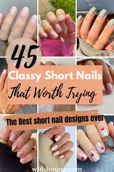 Have you seen the trend of short nails this year? Everyone is totally obsessed with short nail designs because they are cute, simple, and give you the clean look you're dreaming of. These short nail ideas will take your nail art to the next level. You'll find everything from short nails to the best short nail designs to cute short nails that you can recreate your short nails by yourself or show these cute short nail ideas to your nail artist. Simple Nail Designs Classy, Classy Short Nails, September Nails Art, Cute Easy Nail Designs, Nail Art French, Baby Boomers Nails, Nails Flowers, New Years Nail Designs, Nail Art Diy Easy