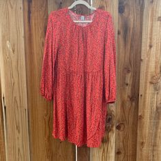 Never Worn Red Florals About 3/4 Length Sleeves Length Will Depend On Your Height Red Midi Dress With 3/4 Sleeves, Red 3/4 Sleeve Midi Dress For Fall, Red Midi Dress With 3/4 Sleeves For Fall, Flowy Red Midi Dress For Fall, Red 3/4 Sleeve Spring Dress, Red 3/4 Sleeve Dress For Spring, Red 3/4 Sleeve Dress For Fall, White Cami Dress, Navy Sundress