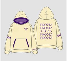 Buzo de egresados color crema y detalles en violeta// modalidad: naturales// promo 25// xxv Prom Activities, School Hoodies, Senior Sweatshirts, Sr 25, Hoodie Drawing, Band Hoodies, Color Crema, Student Council, Selfie Ideas Instagram