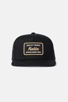 The Quality Trucker Hat features a custom patch reminiscent of license plates in Hawaii, the hat is made from cotton canvas with a polyester mesh back and snapback closure. Cotton canvas front, Polyester mesh back Katin embroidered patch 5-panel trucker hat Mid-crown structured fit Contrast stitch Snapback closure | Quality Trucker Hat Cotton in Olive by Katin Custom Patches, Fleece Shorts, Basic Shirts, Surf Shop, Contrast Stitch, Embroidered Patches, Trucker Hat, Cotton Canvas, Hats