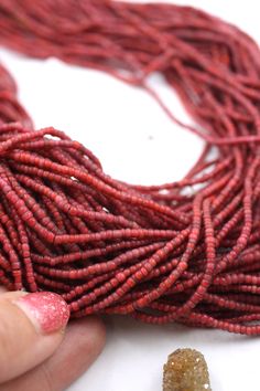 Your life is filled with history & mystery, so you should wear jewelry that reflects your uniqueness. After all, life's too short to wear (or make!) boring jewelry!Such a delicious color of ruby red, these beads are antique French beads that were traded into Africa. The beads date back as far as the 1500's, but have been newly strung on twine. They are called "White Hearts" because they are made of two layers of glass; they have a "white heart" underneath a ruby red outer layer.Wear them as/ Red Spiritual Necklace With Heart Beads, Spiritual Red Necklace With Heart Beads, Vintage Red Beaded Necklaces With Oval Beads, Vintage Red Jewelry With Heart Beads, Red Heart Beads For Jewelry Making, Unique Red Beaded Necklace With Faceted Beads, Unique Red Beaded Necklace With Round Beads, Red Spiritual Necklace With Tiny Beads, Red Spacer Beads For Jewelry Making