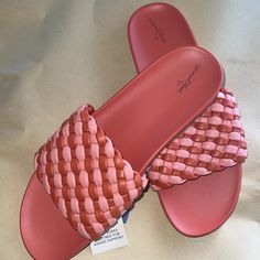 Nwt Universal Thread Braided Pink Orange Slides Size 12 Comfortable Pink Synthetic Sandals, Pink Synthetic Sandals, Comfortable Pink Slip-on Sandals, Comfortable Pink Sandals For Vacation, Comfortable Pink Sandals For Spring, Comfortable Pink Spring Sandals, Casual Pink Sandals For Spring, Pink Synthetic Sandals For Vacation, Pink Slip-on Sandals For Vacation