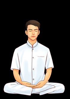 a man sitting in the lotus position with his eyes closed