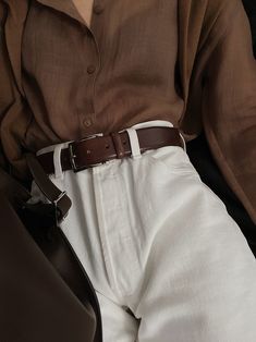 Details Brown Belt Outfit, Corporate Baddie Outfits, Corporate Baddie, Brown Shirt, Brown Outfit, Professional Outfits, Casual Style Outfits, Looks Style, Mode Inspiration