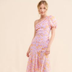 Santorini Midi Dress | Nuuly Rent Fitted One-shoulder Maxi Dress For Spring, Fitted One-shoulder Midi Dress For Garden Party, Feminine Fitted One-shoulder Maxi Dress, Feminine One-shoulder Floral Print Dress, Feminine One Shoulder Floral Print Dress, One-shoulder Dresses For Spring Brunch, Feminine One-shoulder Ruched Dress, Chic One Shoulder Midi Dress For Garden Party, Feminine One-shoulder Midi Dress For Garden Party