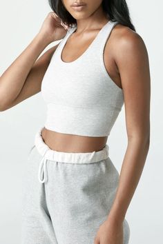 Varsity Tank Bra - Pearl Grey FlexRib - JOAH BROWN Affordable Clothing Websites, Form Fitting Tops, Athletic Clothes, Joah Brown, All Day Everyday, Racerback Top, Sports Luxe, Athletic Outfits, Pearl Grey