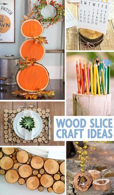 wood slice craft ideas for fall and halloween