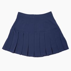 Our lightweight, swishy pleated skirt is flattering, easy to wear - and easy to care for. This skirt features an on-trend pleated front with a subtle rear zip closure. Ditch the trousers and lighten things up a bit with our navy pleated skirt. This item will be discontinued. Future orders will require a 50 piece MOQ. Features: Machine Washable, Rear Zipper Closure Material: 100% Polyester Made in Turkey *Final Sale* Solid Pleated Skirt With Stretch, Solid Stretch Pleated Skirt, Pleated Stretch Skirt With Pleated Hem, Solid Stretch Pleated Skirt With Pleated Hem, Chic Short Pleated Lined Skirt, Relaxed Fit Pleated Solid Tennis Skirt, Chic Pleated Short Skirt With Lining, Casual Tennis Skirt With Accordion Pleats And Relaxed Fit, Short Flowy Pleated Skirt