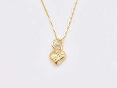 TE-136-P-0S: Gold Vermeil 18k Heart Pendant Necklace With Heart Charm For Promise, Promise Heart Pendant Necklace With Heart Charm, Key Heart, Heart Necklace Silver, Lock Necklace, Heart Lock, Heart Pendant Gold, Silver Heart Pendant, Silver Heart Necklace