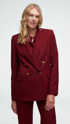 Peak Lapel Blazer in Seasonless Wool | Women's Blazers | Argent Weather Design, Pockets Details, Slim Blouse, Lapel Blazer, Women's Blazers, Peak Lapel, Womens Blazers, The Peak, Double Breasted Blazer