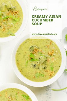 Creamy Asian cucumber soup | Love my Salad Asian Cucumber Recipe, Healthy Creamy Soup, Asian Cucumbers, Cucumber Recipes Healthy, Cooked Cucumber, Rainy Fall Day, Cucumber Vegetable, Rainy Fall