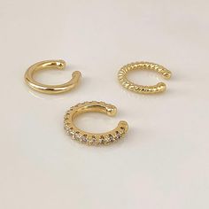 Nwot Set Of 3 Ear Cuff Earrings For Women Non Piercing Earring Os Fake Earrings Cuff Gold, Gold-plated Ear Cuff With Matching Earrings, Elegant Gold Clip-on Cartilage Earrings, Fake Cartilage Piercing, Gold Cubic Zirconia Pierced Ear Cuff, Gold Metal Ear Cuff Nickel-free, Free People Jewelry, Ear Cuff Earings, Cartilage Piercing