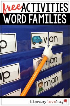 the free activities for word families to practice reading and writing with their own name,