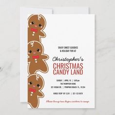 gingerbread christmas cookie swap party card