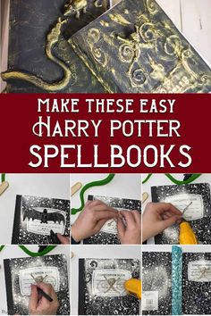 how to make harry potter spell books with pictures and instructions for making them look like they are